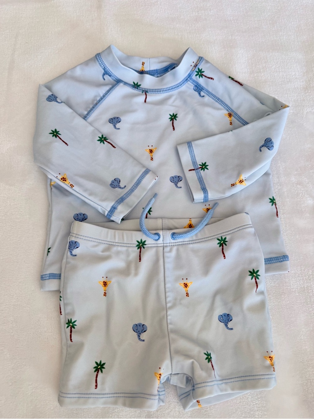 Jamie & Jack Safari Print Rash Guard & Swim Shorts Set (size 6-12m)